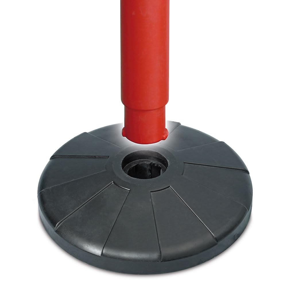 Lot de 2 supports de chaîne - 2 m de chaîne - Diamètre du tube : 70 mm - Hauteur : 1000 mm - Pied en plastique rempli de béton.