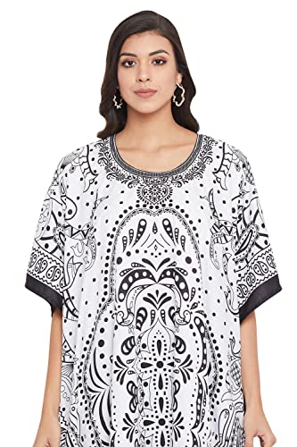 Image of Oussum Women Polyester Casual Long Plus Size Beach Caftan Cover Up Maxi Dress 1X-3X Summer Kaftan Dresses for Women