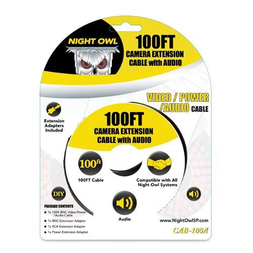 Canavis Security 100 Foot Bnc Video Power Audio Cable With Extensions #TOP2