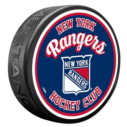 Sports Decor New York Rangers Puck | Retro Script
