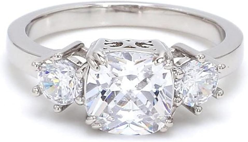 7.50 cart White Sapphire 925 Sterling Silver American Diamond Meghan Markle Design Ring For Women and Girls by Kartik Gems