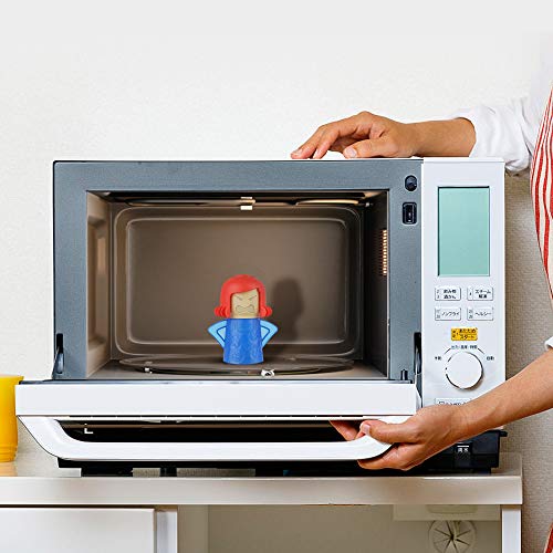 Image of Angry Mom Microwave Cleaner - Angry Mom Mad Creay Mama Microwave Oven Cleaner High Temperature Steam Cleaning Equipment Tool Easily Crud Steam Cleans Add Vinegar and Water for Kitchen (Blue)