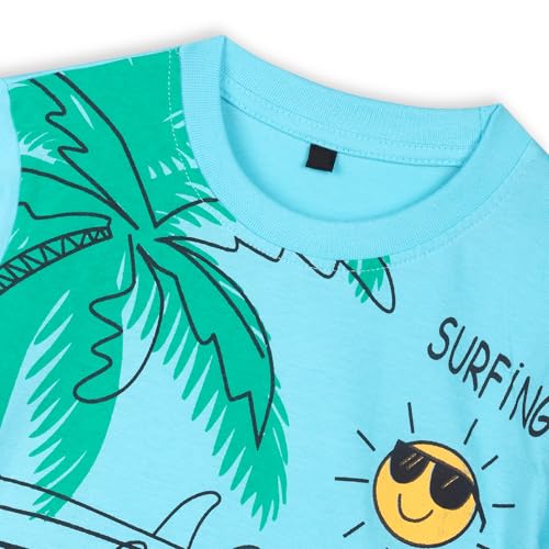 Image of T2F Boy's Cotton Printed Regular Fit T-Shirt (Pack of 6)