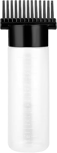 Botella aplicadora de peine de raíz, botella aplicadora de aceite para el cabello de 6 onzas para teñir el cabello, cepillo aplicador de botella con
