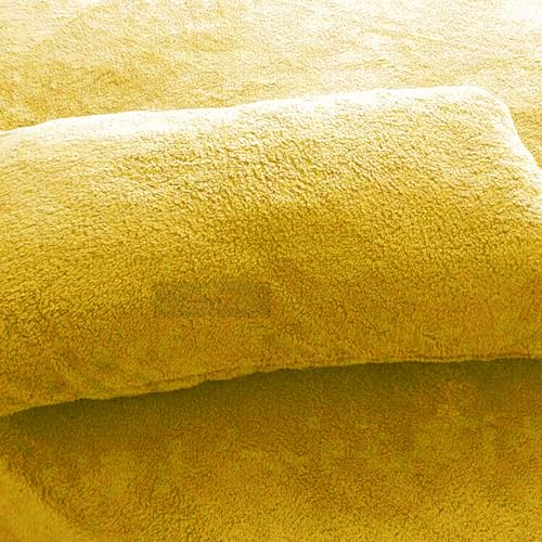 PARADISE STAR Teddy Fleece Duvet Quilt Cover Bedding Set including Matching Pillowcase Fluffy Thermal Warm and Cosy Ochre Single 135cm x 200cm Approximate - Image 4