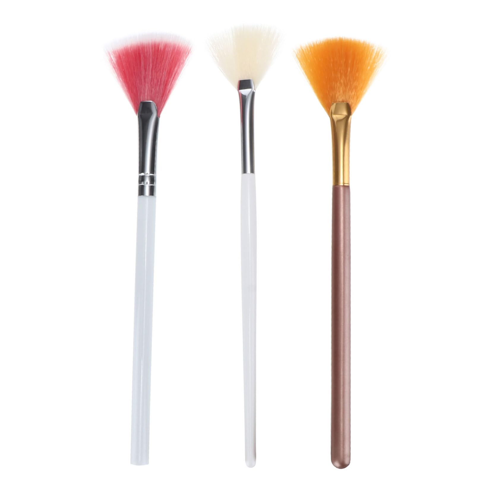 HAPINARY Makeup Set 3pcs Fan-shaped Brush for Girls Blending Blush Face Powder Diffuse Edges of Highlighters Smooth Texture