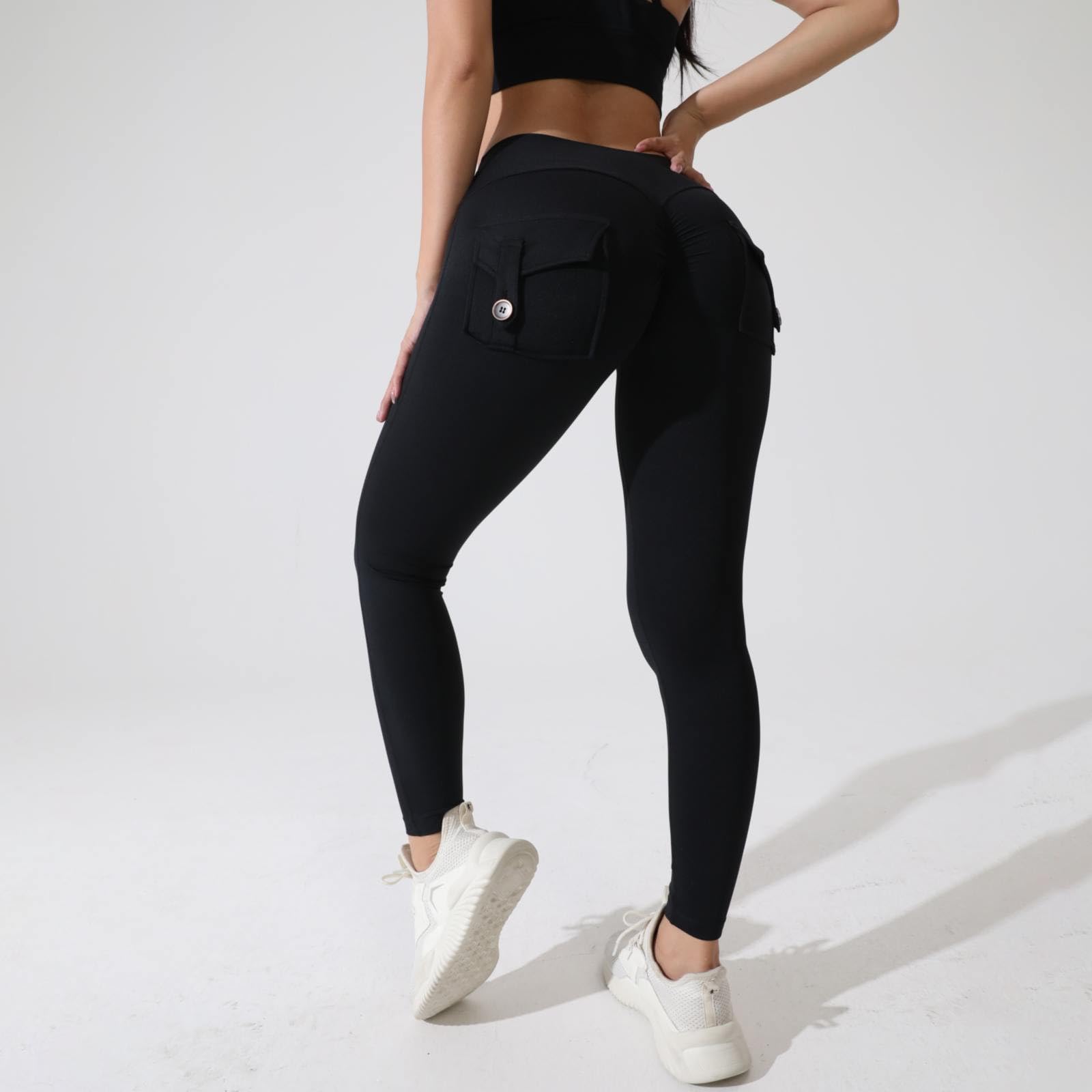Leggings para mujer push up con bolsillos, pantalones cargo para mujer