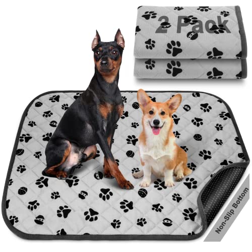 Waschbare Urin-Pads für Hunde, wiederverwendbare Hundeunterlagen, rutschfeste Hundematten mit großer Urinaufnahme, Welpen-Urin-Pads, Trainingspads für Helfen, Töpfchen, 91.4x78.9 cm, 2 Stück Cover