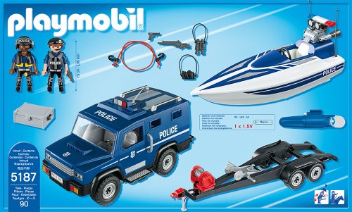 PLAYMOBIL 5187 Polizei-Truck mit Speedboot – Ansicht 3