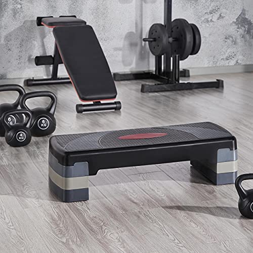 Yaheetech Steppbrett Fitness Aerobic Stepper Höhenverstellbar Step Bench mit 3 Stufen (10/15/20 cm) Rutschfestes Trainingsgerät für Büro und Zuhause – Bild 3