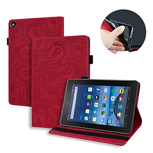 Techcircle Fire HD 8�C���` 2015/2016/2017/2018�p�t�H���I�P�[�X PU���U�[�X�^���h �\�t�gTPU�o�b�N�J�o�[ �X�����t�B�b�g ��䶗��G���{�X�P�[�X �J�[�h�z���_�[�t�� Kindle Fire HD 8 8/7/6/5