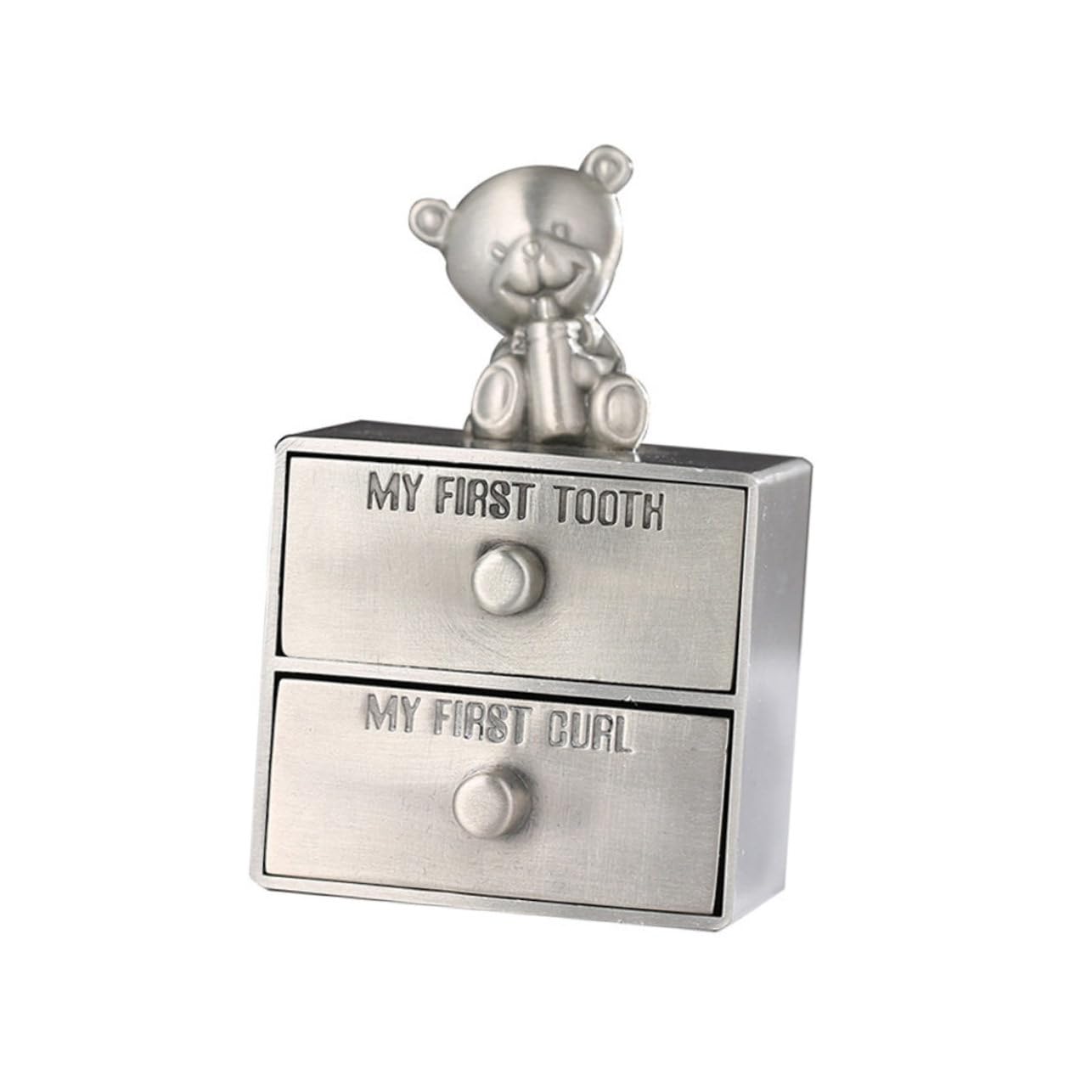 Toddmomy Teeth Keepsake Box Tooth Storage Organizer with Hair Chart for Newborns Simple Design for Boys