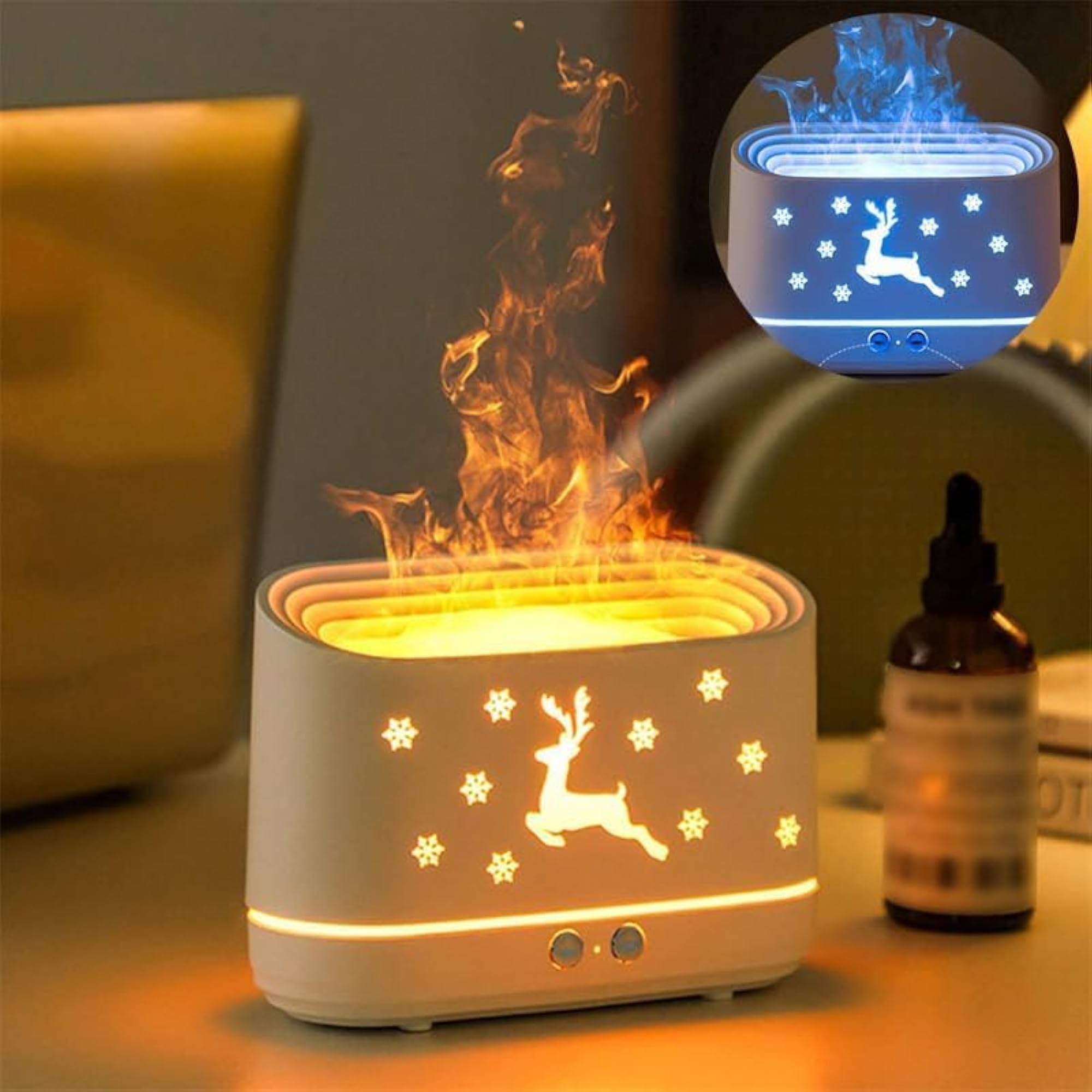 POPLEY Flame Diffuser Humidifier with Night Light