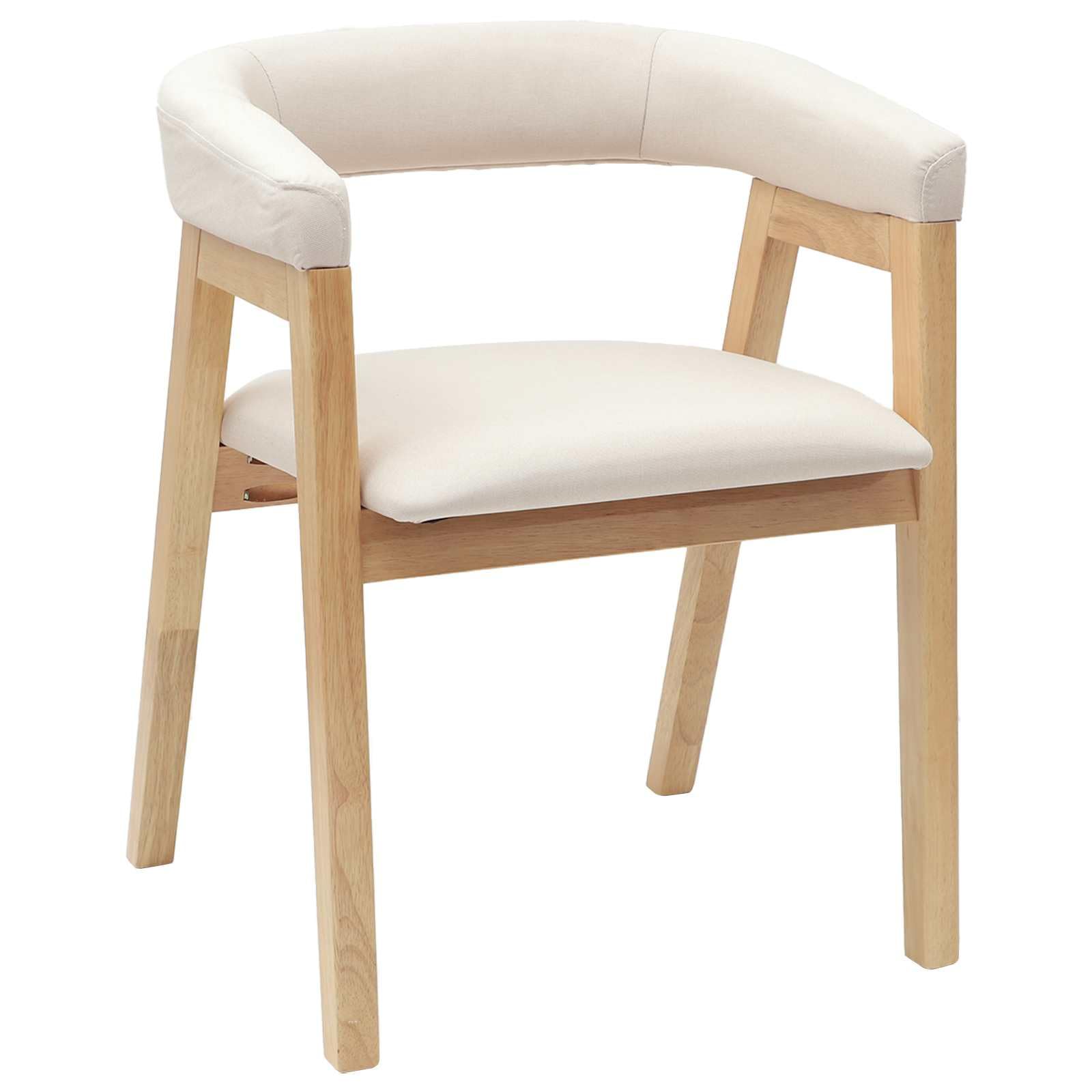 Set di 2 sedie da pranzo in legno massiccio naturale, 54 x 57 x