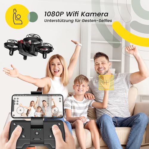 Holy Stone HS420 Mini Drohne mit HD 1080P Einstellbarer Kamera,mit 2 Steuerungsmodi,Not Aus,Umkreisen,360°Flip,Headless Modus,2 Geschwindigkeiten Geschenk für Anfänger Kinder,co – Bild 3