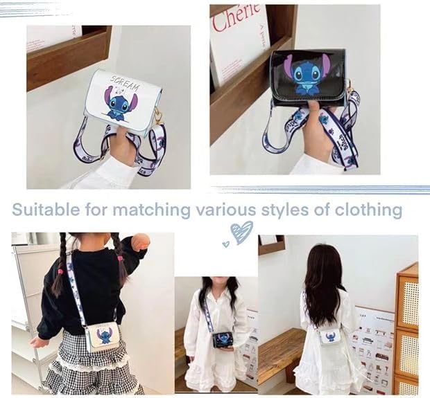 For Stitch Crossbody Bags for Women Teenagers Girls Purse Shoulder Bag for Shopping Vacation Stitch Gifts for Girls (white)