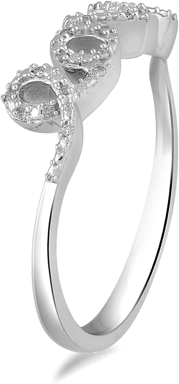Jewelili Sterling Silver Love Ring with Natural White Diamond Accents, Heart Cut-Out Design – Romantic Gift for Her – Sizes 5, 6, 7, 8, 9 – Anniversary, Birthday, Valentine’s Day