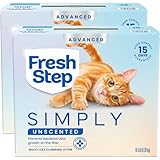 Fresh Step Advanced Clumping Cat Litter with Activated Charcoal & Natural Odor Control - Unscented, 37 lb (2x18.5lb Pack)