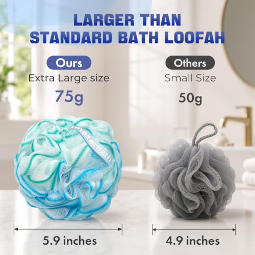 AmazerBath Loofah Sponge 75g Piece Exfoliating Bath Body Scrubber Loofa Set of 4 Flower - image 6