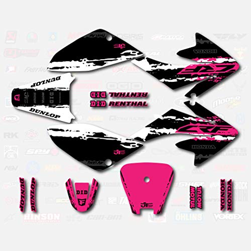 Boston Decal Works White Pink Slick Graphic Kit fit Honda 04-19 CRF70 Shroud Decal CRF 70 80 100
