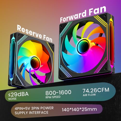 Image of Prism14 140mm ARGB PC Case Fans(Black Reverse 1 Pack)