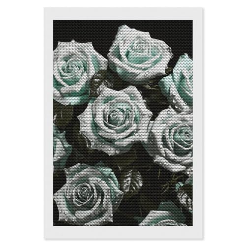 Kit peinture diamant ELUZZIZUT rose verte broderie strass complet pour adulte