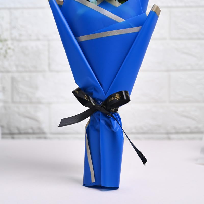 FlowerAura Love Bouquet of 3 Blue Spray Rose & 5 Chocolates For Birthday & Anniversary Gift, Valentine Day Gift, Mother's Day Gift & Gift for Boyfriend, Girlfriend, Husband & Wife (Same Day Delivery) 6