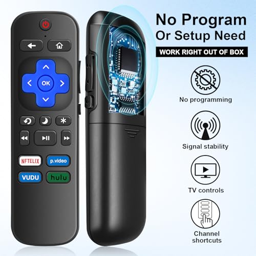 Image of (Pack of 2) Replaced Remote Control Only for Roku TV Compatible with TCL Roku /for Hisense Roku /for Insignia Roku /for Onn Roku TV /for Philips Roku Smart TVs (Not for Roku Stick and Box)