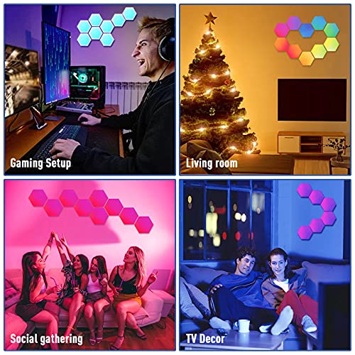 Timstono Hexagon Lights 10-Pack Music Sync Discolor Led Hexagon Lights App Remote Controlled Rgb Hexagon Lights Nanoleaf Modular Cool Hexagon Lights Panels Nanoleaf For Gaming Room Bedroom Bar #TOP5