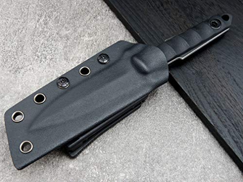 Ccanku C1290 Fixed Blade Marine Corp Serrated Knife 8 Inch D2 Blade Steel & G10 Handle For Outdoor Survival, Camping, Bushcraft And Hunting, K Sheath-Black #TOP7