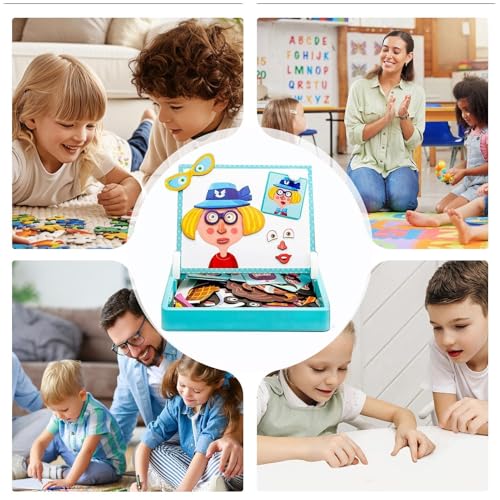 Puzle magnético infantil de viaje con dibujos animados para preescolar 6