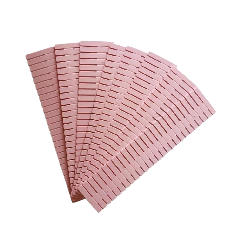 Sunrrafck Pink 8 Pieces 8Pcs/4Pcs Drawer Divider Partition Adjustable Plastic Storage Cabinet Household Drawers Organizer Dividers(Pink 8 Pieces)
