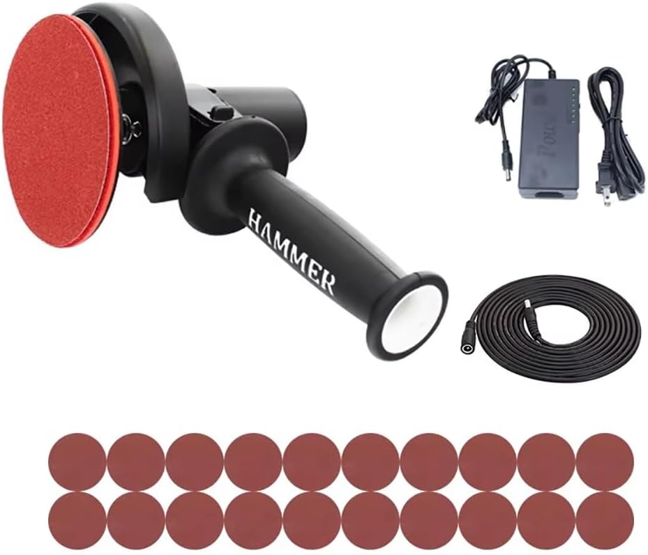 iDili Electric Disc Sander - Handheld Dry Grinding Polisher, Adjustable Speed, 125mm Sandpaper for Sanding, Polishing & Paint Removal