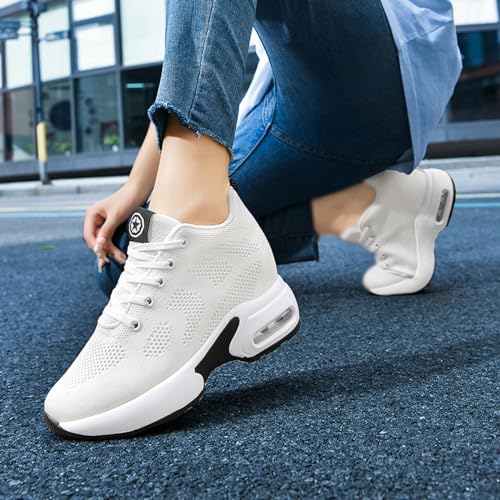 Chaussures de running course respirant AONEGOLD baskets compensées 8 cm - 7