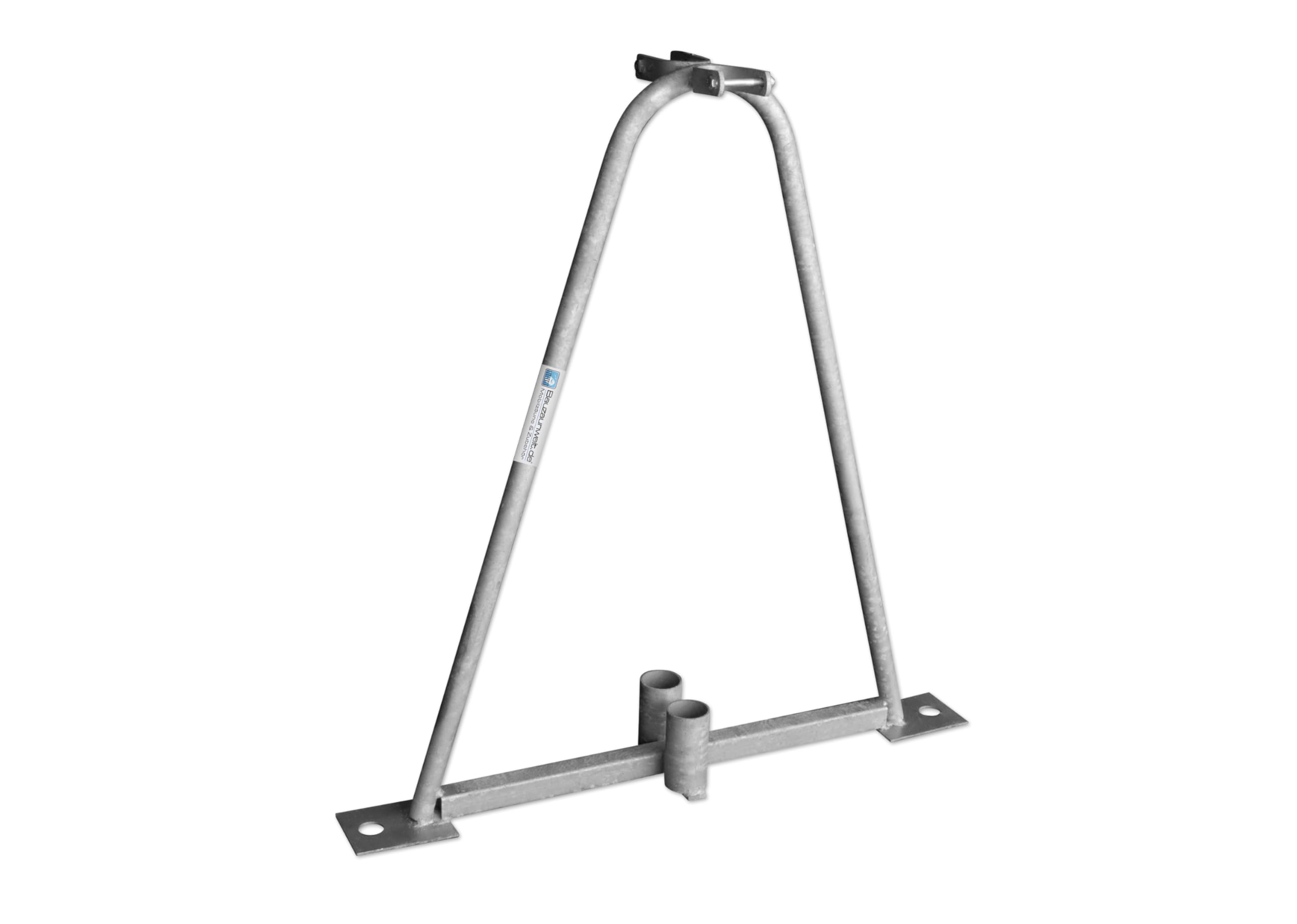 Bauzaunständer aus Stahl | Mobilzaunständer zur Befestigung von 2 Bauzäunen | ca. 120 x 850 x 800 mm | stabiler Standfuß für Bauzäune & Absperrsysteme