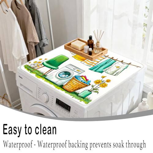 Image of Nuxovilar Solid Dryer Cover Top 23.6x19.7in Polyester Mat | Dryer cover top solid protector mat laundry room kitchen utility space dust (Solid)