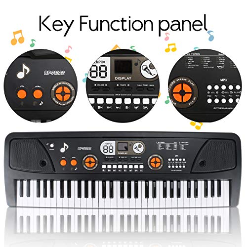 Elektronisch pianotoetsenbord, 61 toetsen met lcd-display en microfoon, multifunctioneel, draagbaar elektronisch… - Image 6