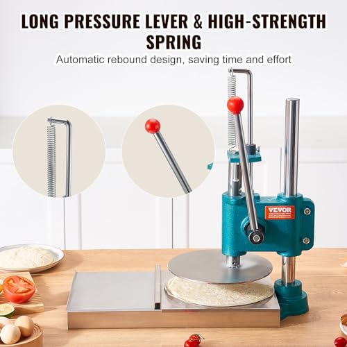 Vevor MANUAL PIZZA DOUGH PRESS MACHINE 24 CM Manual Pizza Dough Press Machine, 9.5Inch/24Cm Household Pizza Pastry, Stainless Steel Pizza Presser, Commercial Chapati Sheet Pizza Crust Press Plate thumb #4