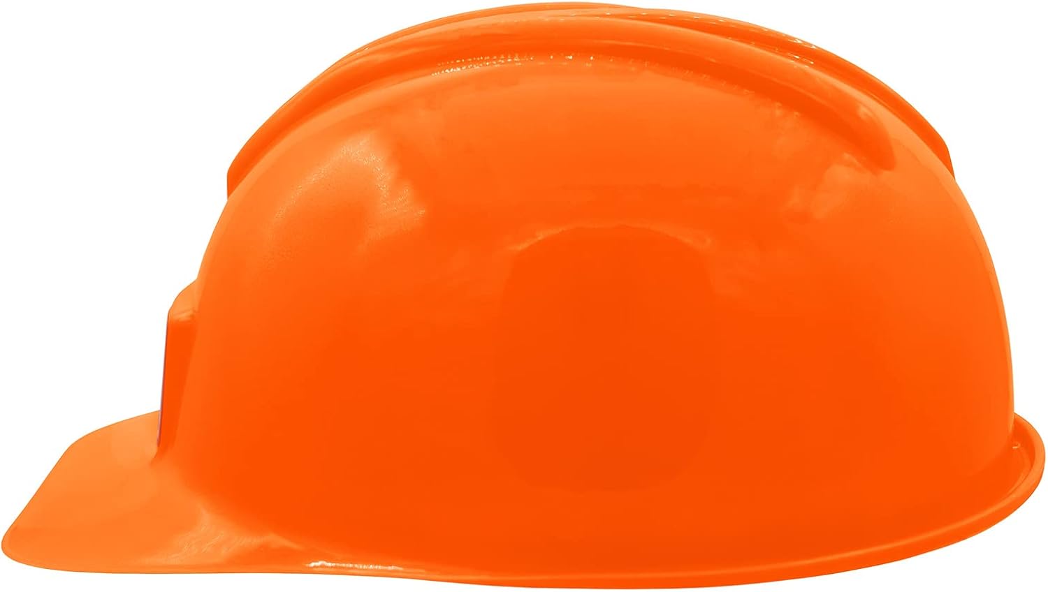 Side view of the orange novelty construction helmet