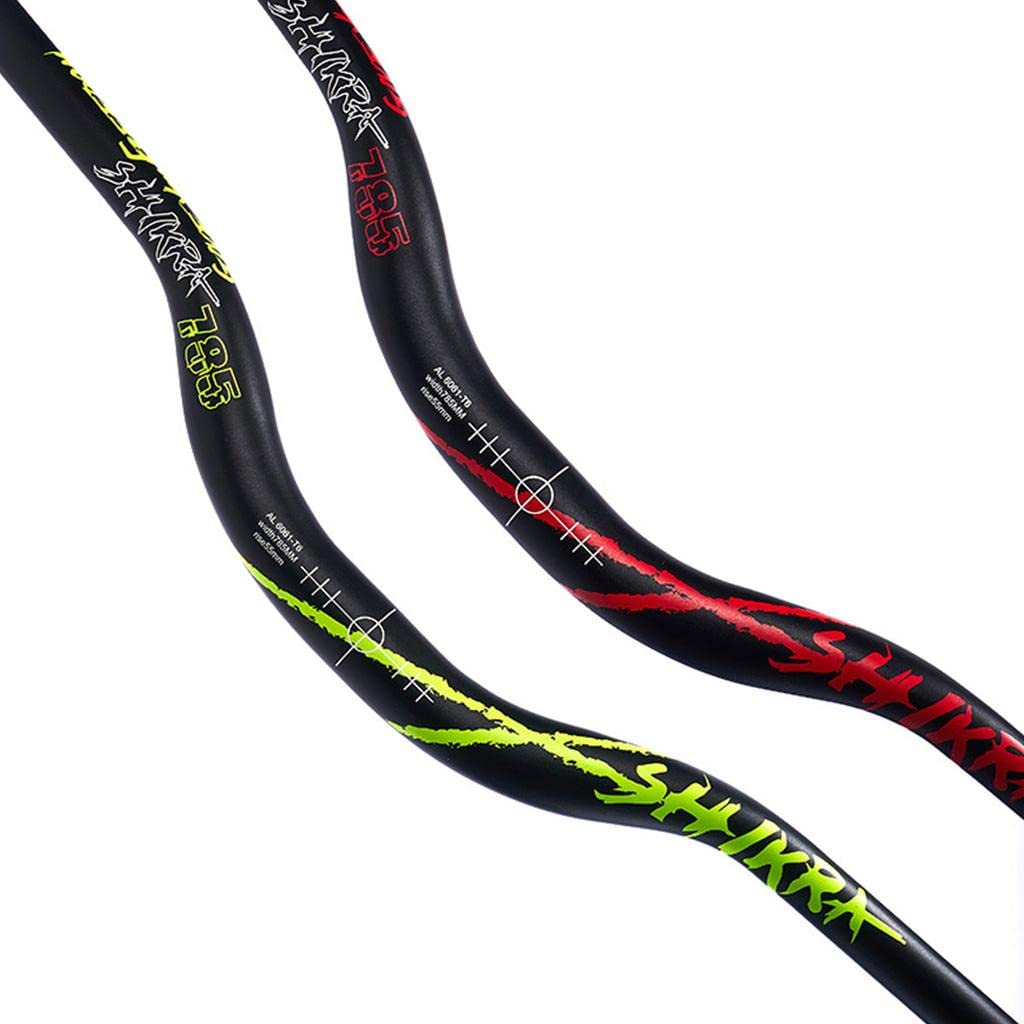 Manillar para Bicicleta de Montaña, Aleación de Aluminio 6061, Manillar Elevado para Descenso, BMX, Ciclismo, Uso Diario Y Ocio, Negro + Rojo