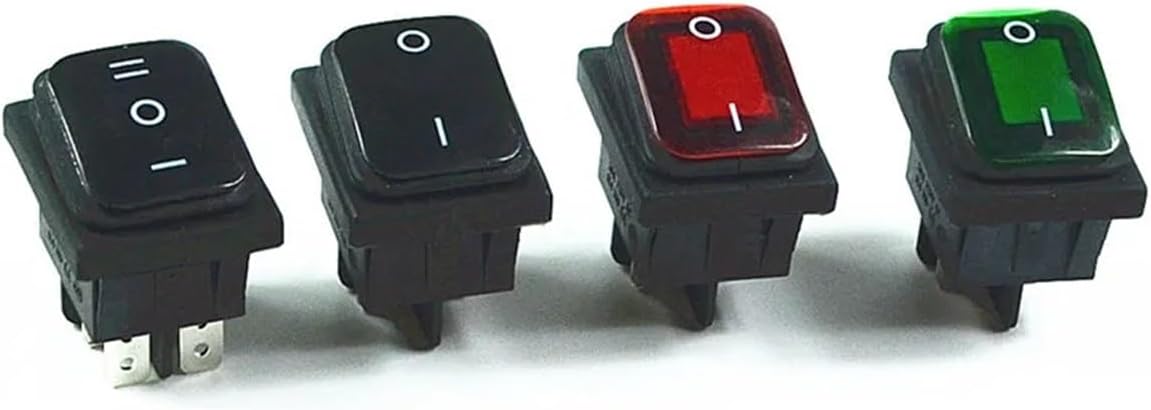 Power switch, Rocker Switch, Latching Toggle Pack Of 4 Multicolor 4Pin 2Pos 6Pin 3Pos 250V 16A(Black 4pin 2post)