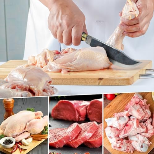 Image of QATHAAL Brand Meat and Fish Cutter Cleaver Chopping Knife Chef Butcher Multipurpose Use for Home Kitchen and Restaurant /Wooden Handle Iron Chef Knife