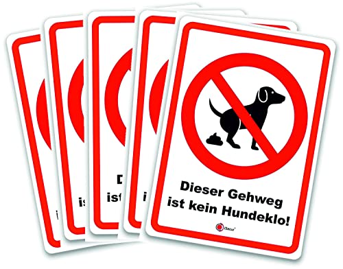 Nota-Aufkleber Set I Dieser Gehweg ist kein Hundeklo! I 5 Aufkleber in DIN A6 I Verbotsaufkleber keine Hundetoilette I Hunde koten verboten I Laternenaufkleber I hin_716 Cover