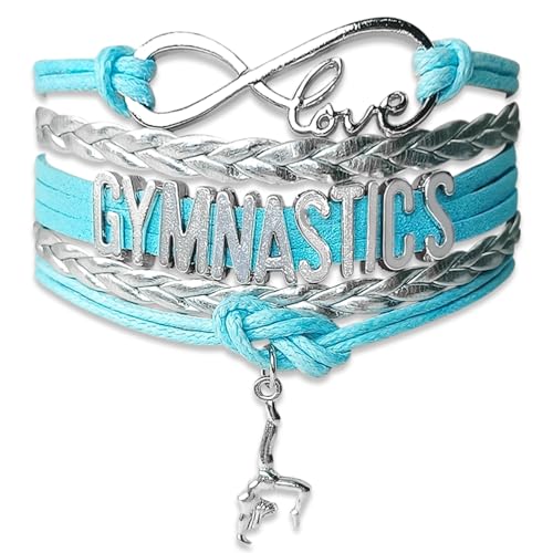 Image of Gymnastics Bracelets for Girls Gifts for Teen Girls,Teams Initial Charm Jewelry,Sport Ballerina Birthday Christmas Gifts