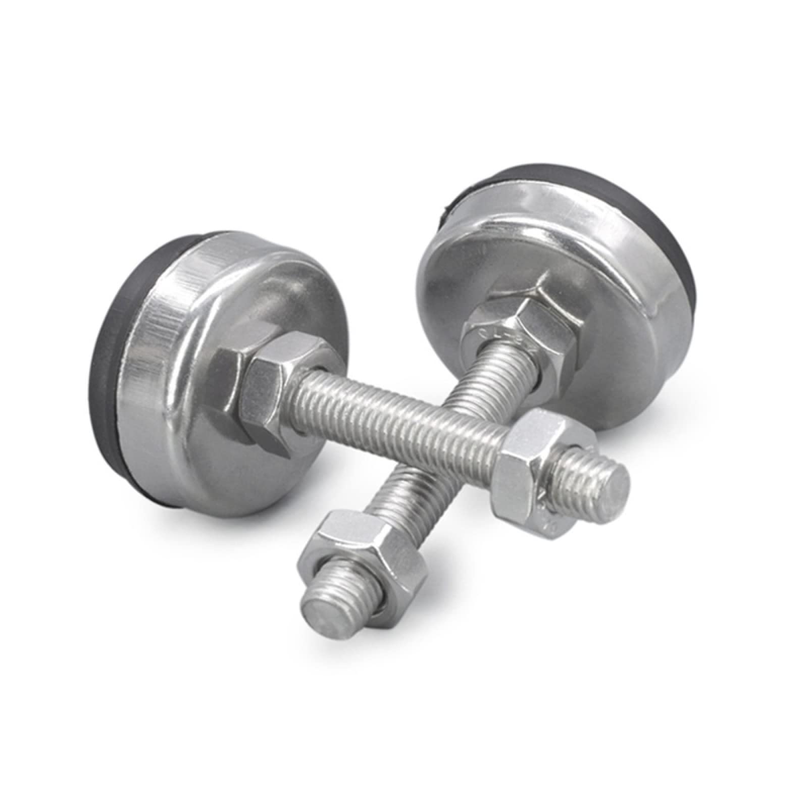 Patas niveladoras ajustables de acero inoxidable 304 con rosca, soporte antideslizante para armarios y muebles, 43 x M10 x 60 mm, paquete de 3 (también disponible: 43 x M10 x 100 mm)
