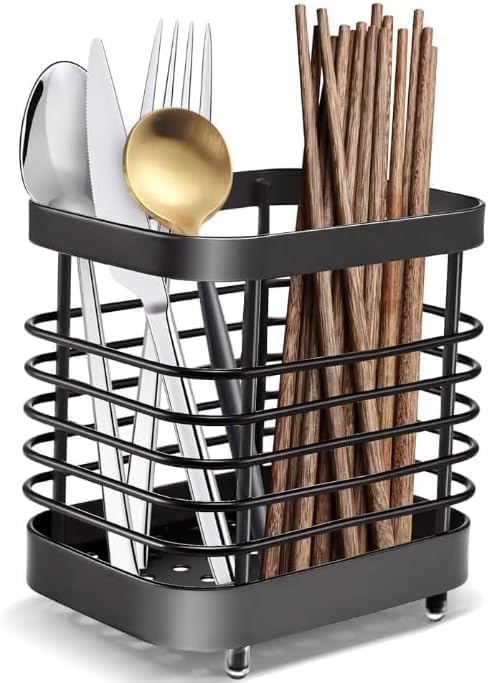Txmyxgs Besteckhalter, Küchenutensilienhalter Besteckkorb,Küchenlöffelregal aus Edelstahl,Besteck-Abtropfgestell,Besteck-Organizer für...
