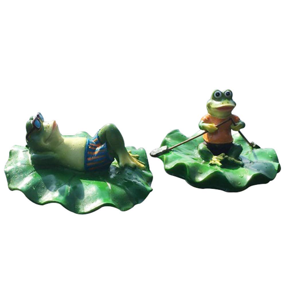 58 Pezzi Decorazioni Rane Da Giardino - Mini Statue Con Fiori Di Loto Per Acquari E Paesaggi