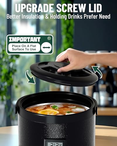 Image of WantJoin Insulated Beverage Dispenser- 2-pack Thermal Hot and Cold Beverage Dispenser Stainless Steel 12L /3.2Gal Hot Drink Dispenser with Spigot for Hot Tea&Coffee, Cold Milk, Juice, Black
