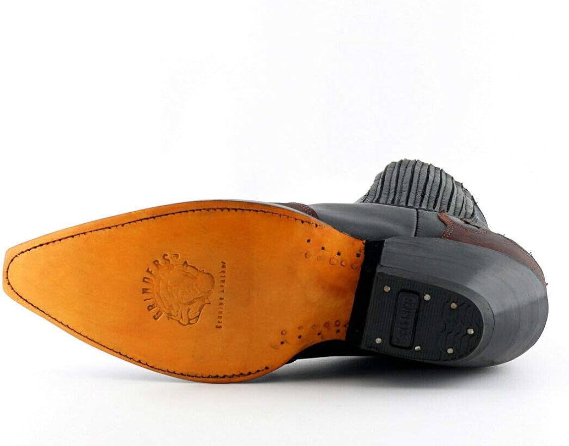 Grinders Herren Maverick Braunes Leder Stiefel Western Cowboy