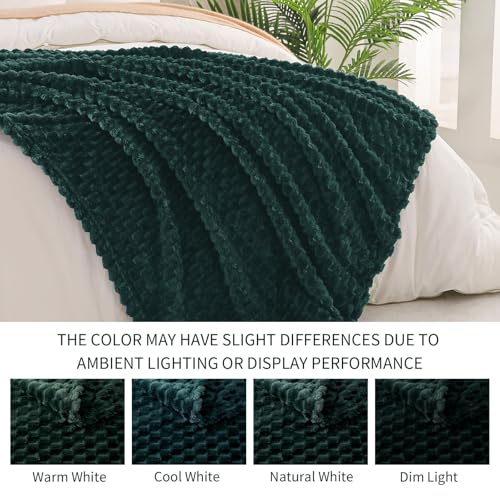 Image of Exclusivo Mezcla Fleece Twin Blanket for Bed, Extra Large Fuzzy Forest Green Bed Blankets, Soft Cozy Plush Sofa Throws for All Seasons, 90x66 Inches